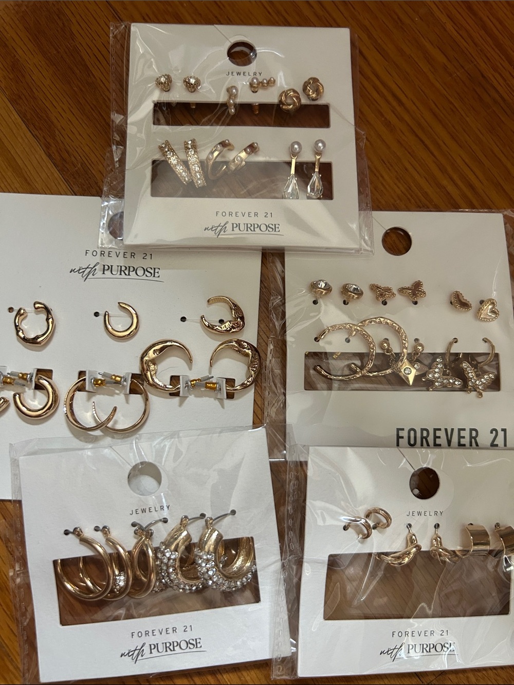 Forever 21 Gold Tone Mixed Earring Set - Assorted Gold Styles